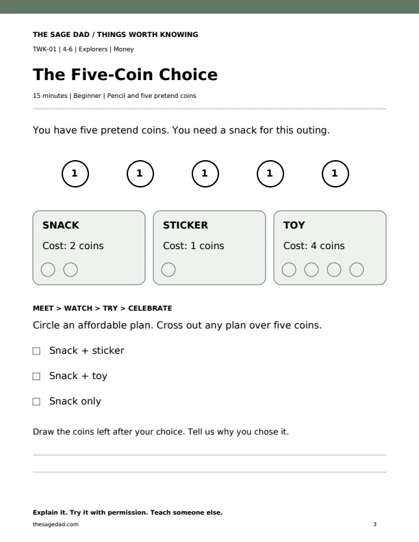 Preview of The Five-Coin Choice activity